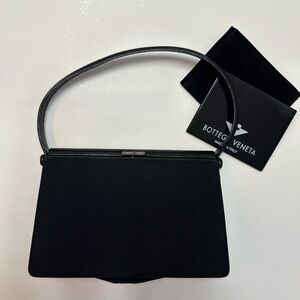 Bottega Veneta Black Leather Handstache